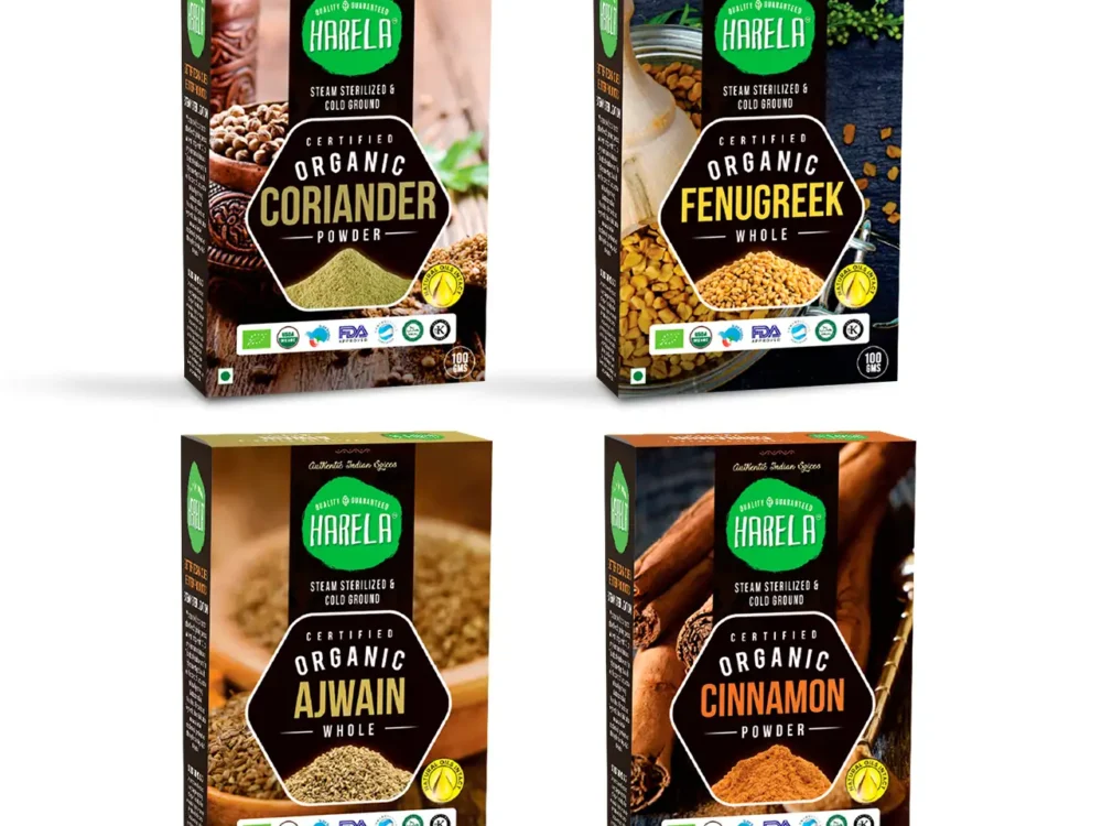 Mix Combo Whole & Podwer | Ajwain | Cinnamon | Fenugreek | Coriander | Pack of 4