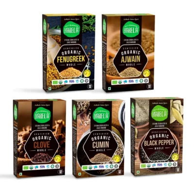 Whole Spices Combo | Ajwain | Black | Clove | Cumin | Fenugreek | Pack of 5