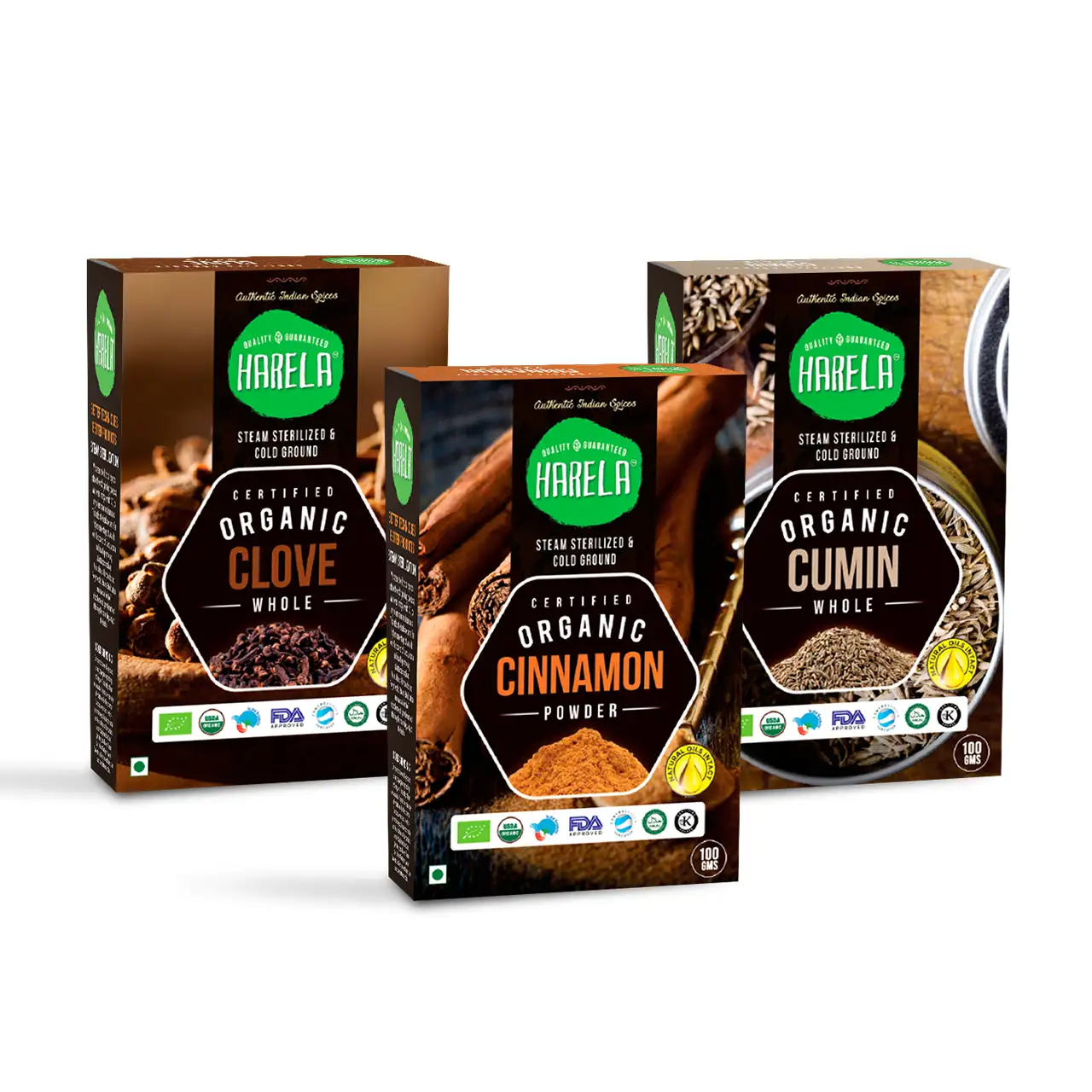 Mix Spice | Cinnamon/Dalchini | Clove/Long | Cumin/Jeera | Pack of 3