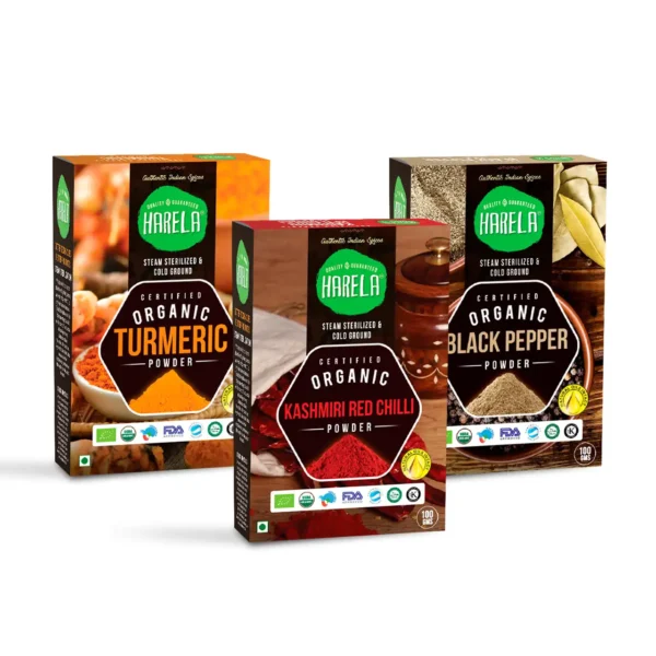 Kashmiri Red Chilli | Turmeric | Black Pepper | Pack Of 3