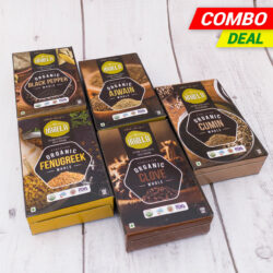 Daily Essentials Combo Pack - (Ajwain - Whole, Black Pepper- Whole, Clove - Whole, Cumin - Whole, Fenugreek - Whole)